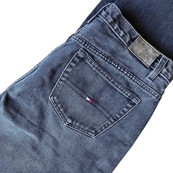 Vintage 90's Streetwear Tommy Hilfiger Women's Freedom Jeans Black Wash 14 - Picture 1 of 13